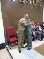 Benção no culto de missão Mina do Mato